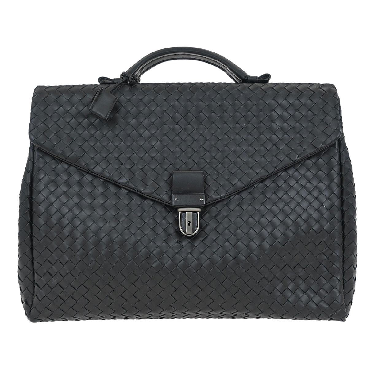 Bottega Veneta Envelope Briefcase Intrecciato Nappa, BLACK, LEATHER, Briefcase