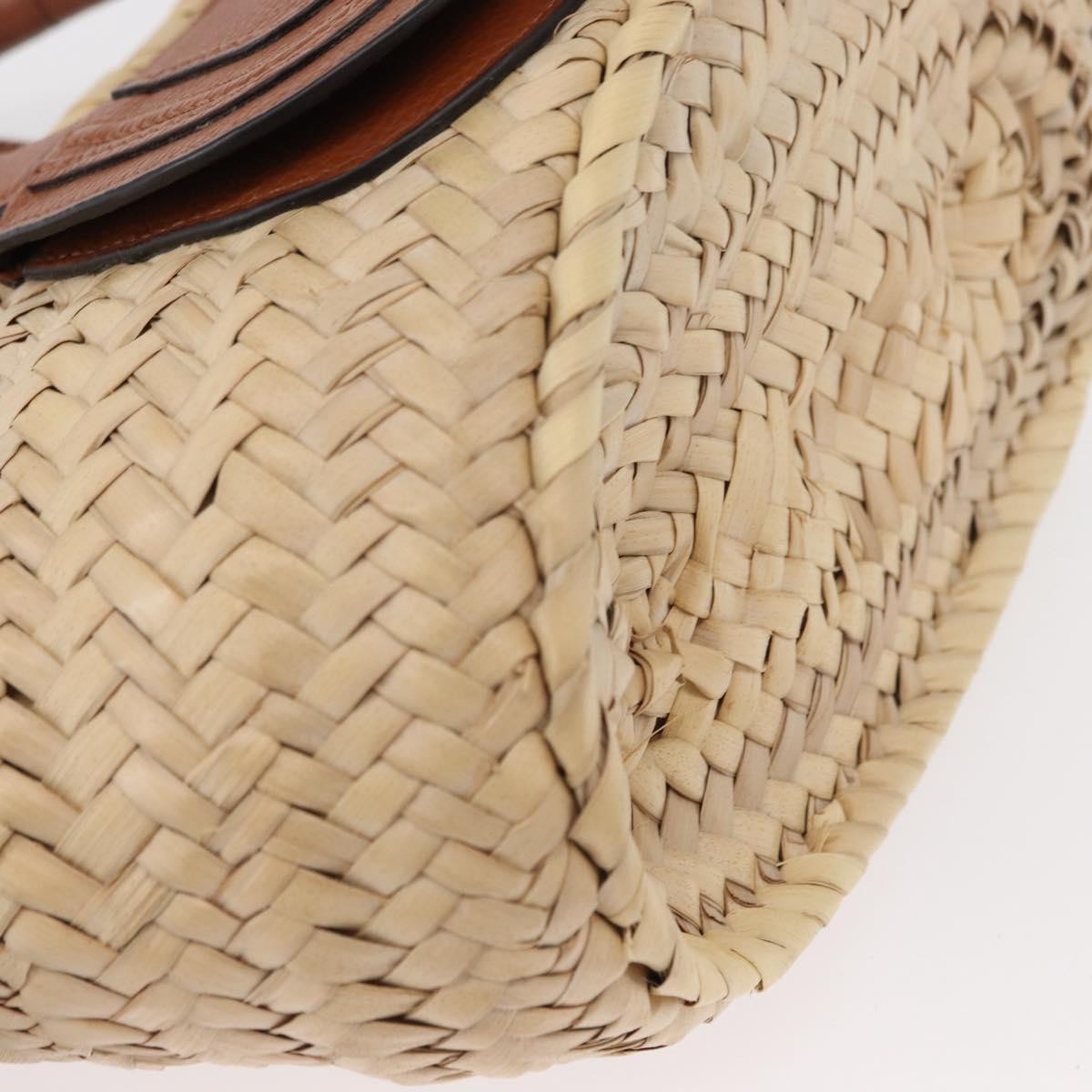 Chloe Marcie Basket Bag Raffia and Leather, BEIGE, WICKER, Handbag