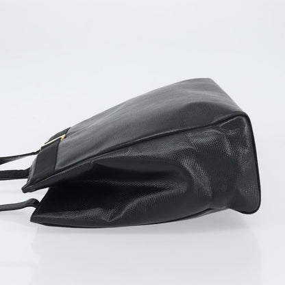 Salvatore Ferragamo Vintage Vara Bow Tote Lizard Embossed Leather, BLACK, LEATHER, Tote bag