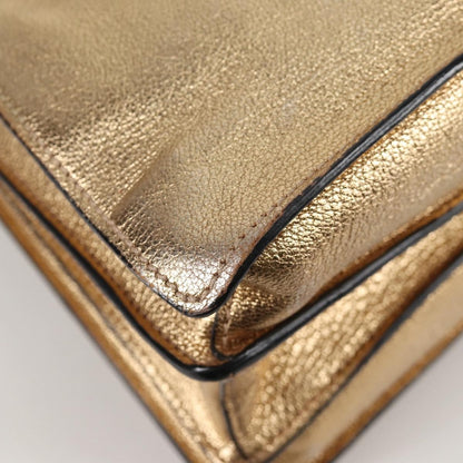 Miu Miu Madras Convertible Compartment Tote Leather, GOLD, LEATHER, Tote bag