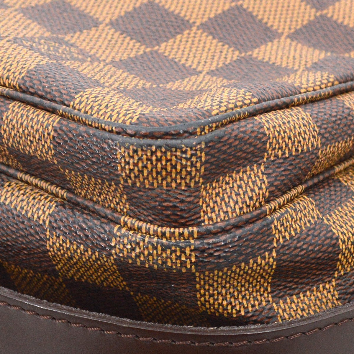 Louis Vuitton Naviglio Handbag Damier, Brown, Canvas, Shoulder Bag