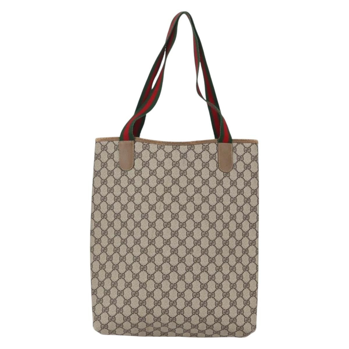 Gucci Sherry Line Tote Canvas, BEIGE, CANVAS, Tote bag