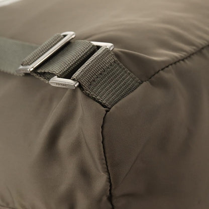 Prada Vela Double Front Pocket Backpack Tessuto with Saffiano Leather, GRAY, NYLON, Backpack