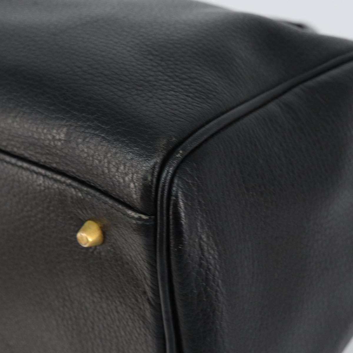 Burberry Vintage Boston Bag Leather, BLACK, LEATHER, Travel bag