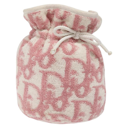 Christian Dior Vintage Trotter Pouch Pile, PINK, COTTON, Clutche & pouche