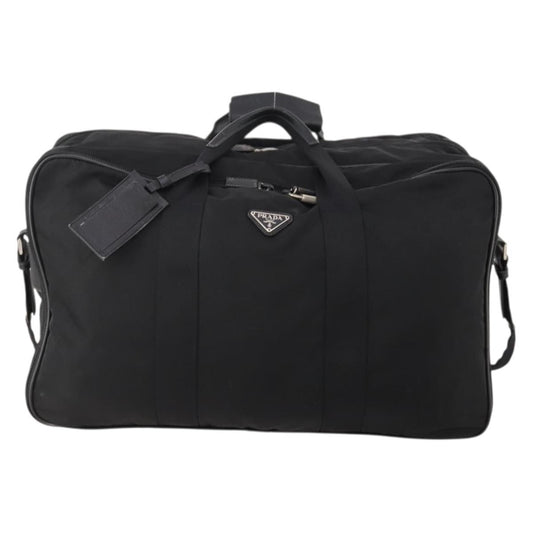Prada Vintage Boston Bag Nylon, Black, Nylon, Travel Bag