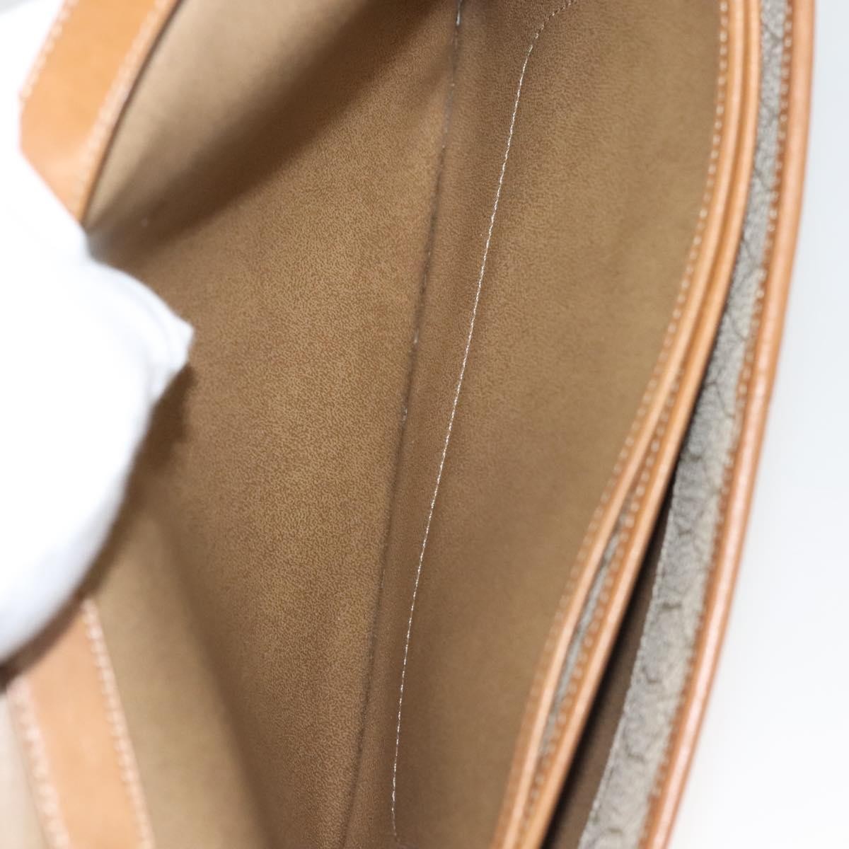 Christian Dior Vintage Honeycomb chain Canvas, BEIGE, CANVAS, Handbag