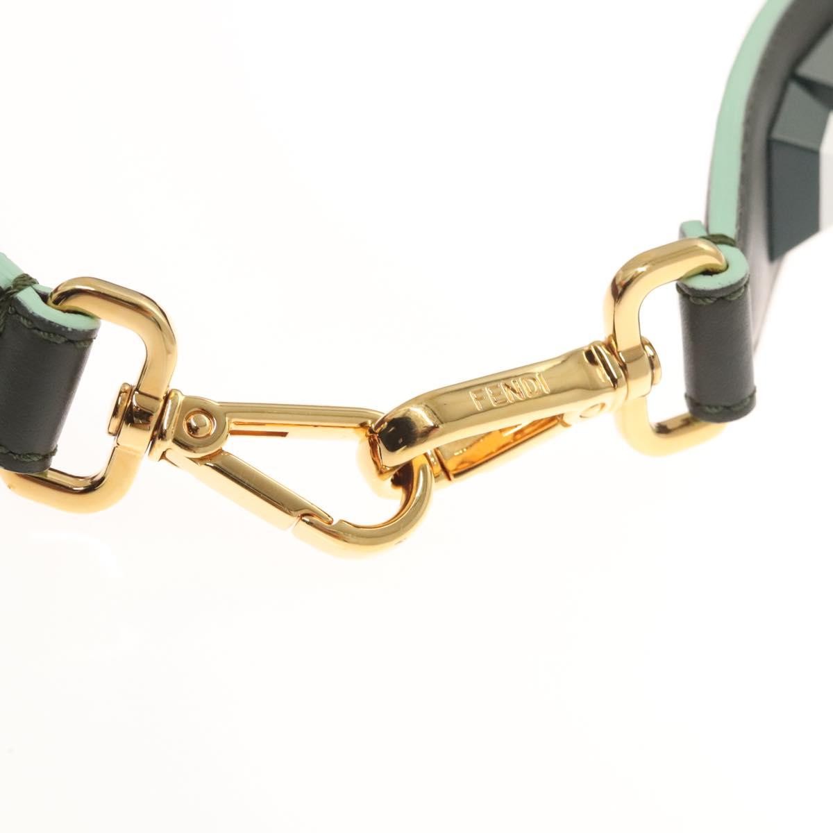 Fendi Strap You Shoulder Strap Leather, GREEN, LEATHER, Straps