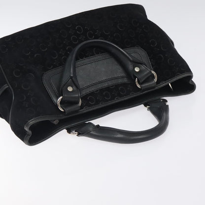 Celine Boogie Satchel Macadam, BLACK, CANVAS, Handbag