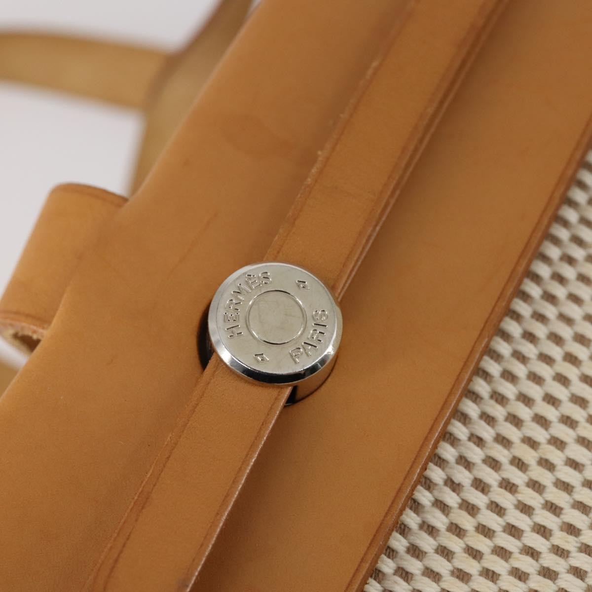 Hermes Herbag Cabas Toile and Leather, BEIGE, CANVAS, Tote bag
