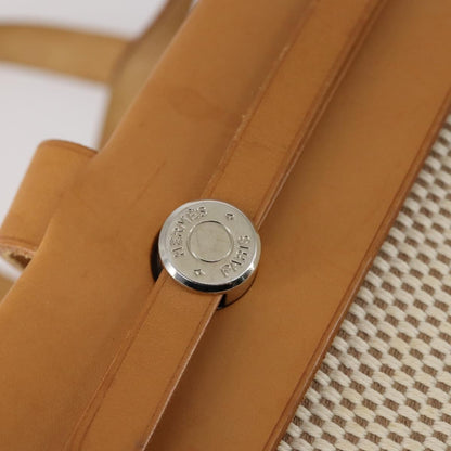 Hermes Herbag Cabas Toile and Leather, BEIGE, CANVAS, Tote bag