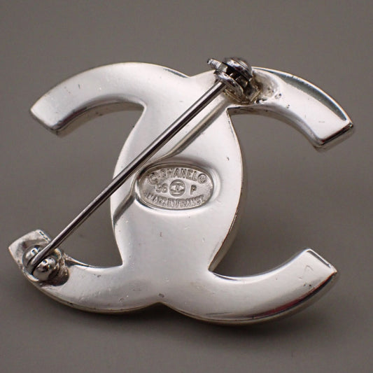 Chanel Vintage CC Turnlock Brooch Metal, SILVER, SILVER_PLATED, Brooch