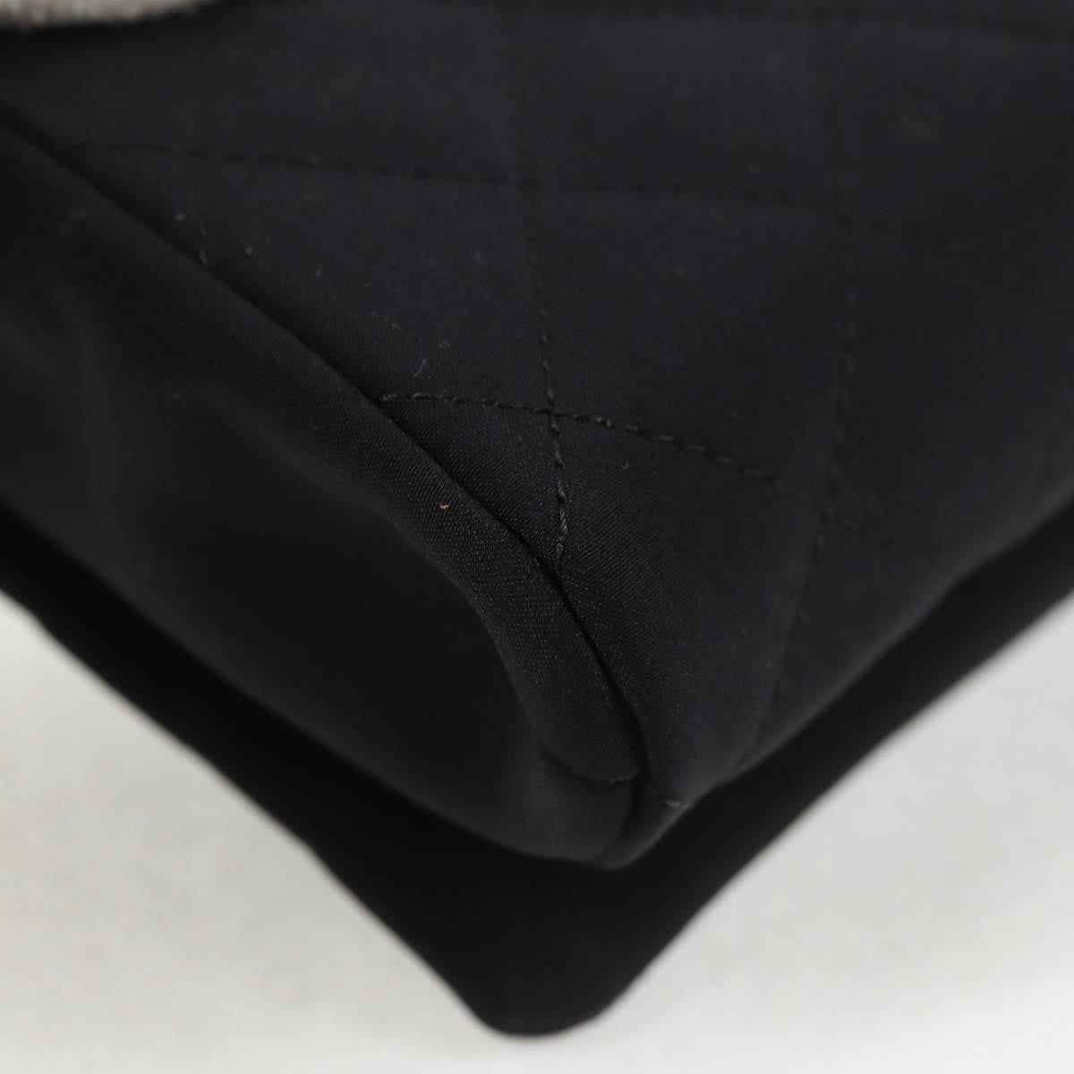 Chanel Chain Flap Shoulder Bag Quilted Nylon, BLACK, NYLON, Shoulder bag