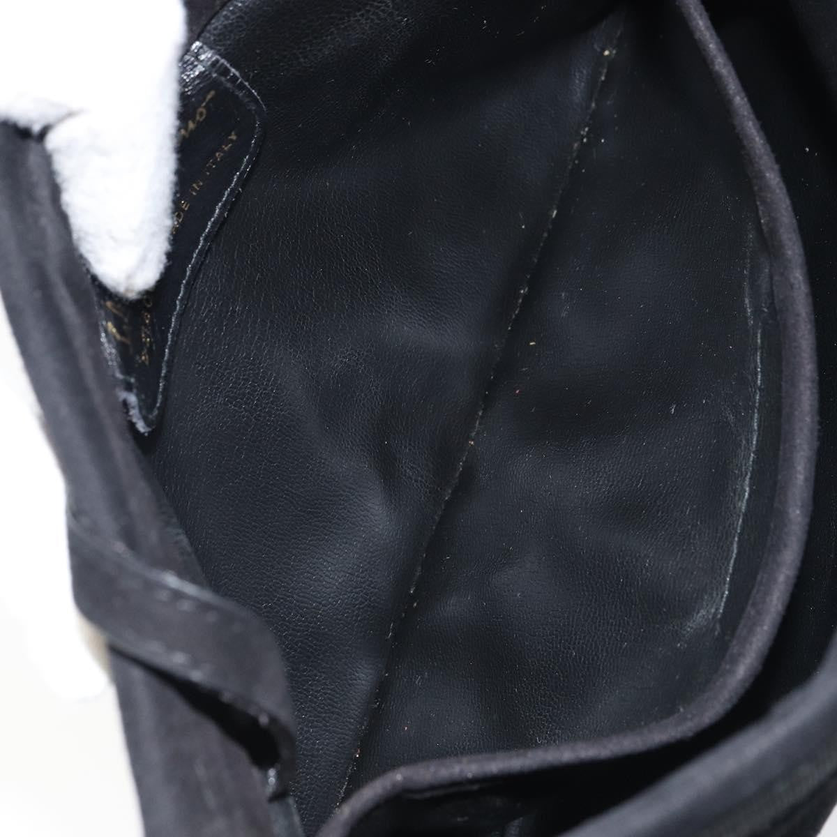 Salvatore Ferragamo Vala Shoulder Bag Suede, BLACK, SUEDE, Shoulder bag