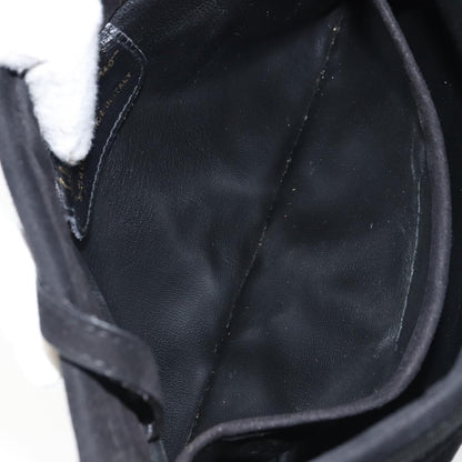 Salvatore Ferragamo Vala Shoulder Bag Suede, BLACK, SUEDE, Shoulder bag