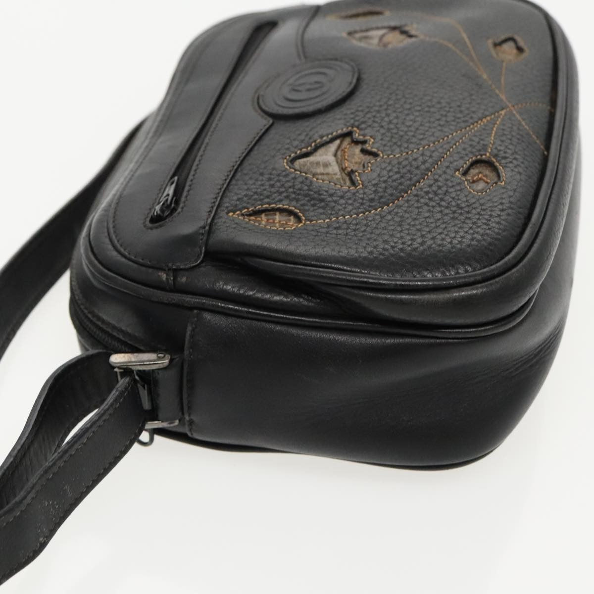 Gucci Vintage Shoulder Bag Leather, BLACK, LEATHER, Shoulder bag