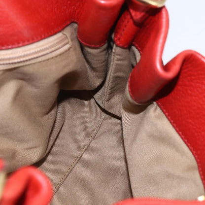 Salvatore Ferragamo Gancini Shoulder Bag Leather, RED, LEATHER, Shoulder bag