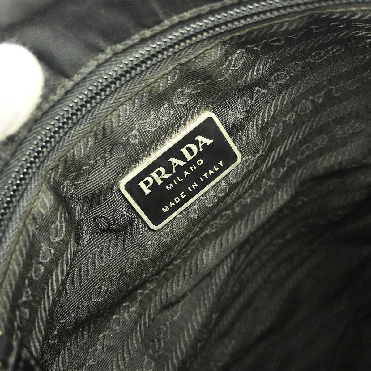 Prada Buckle Messenger Bag Tessuto, BLACK, NYLON, Shoulder bag