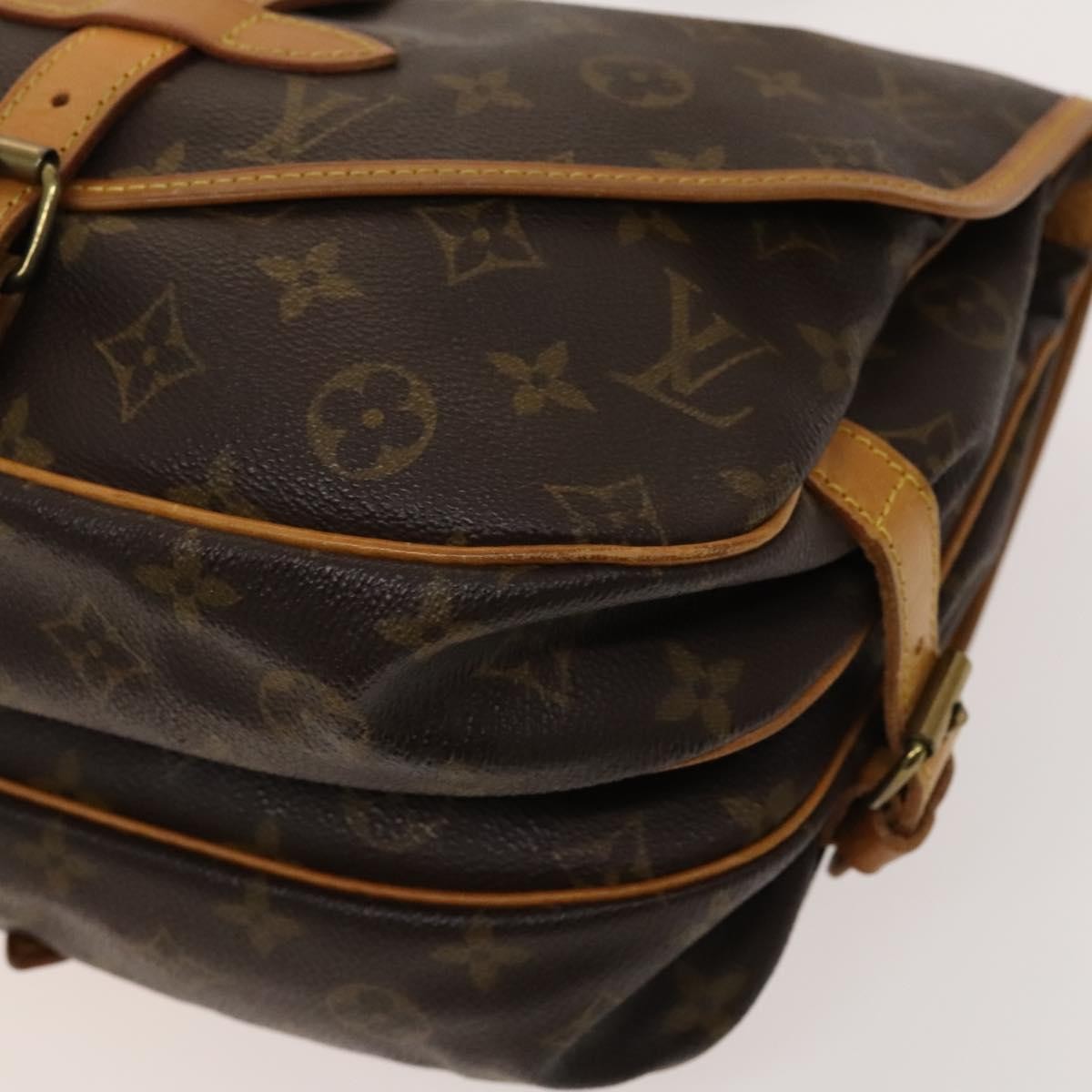 Louis Vuitton Saumur Handbag Monogram Canvas, BROWN, CANVAS, Shoulder bag