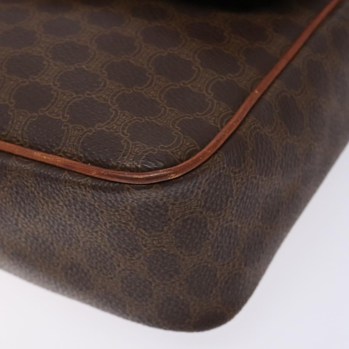 Celine Macadam Shoulder Bag PVC Leather, BROWN, CANVAS, Shoulder bag