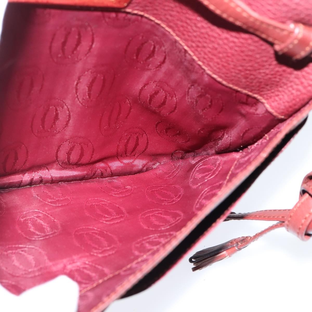 cartier Must de Cartier Shoulder Bag Leather, BURGUNDY, LEATHER, Shoulder bag