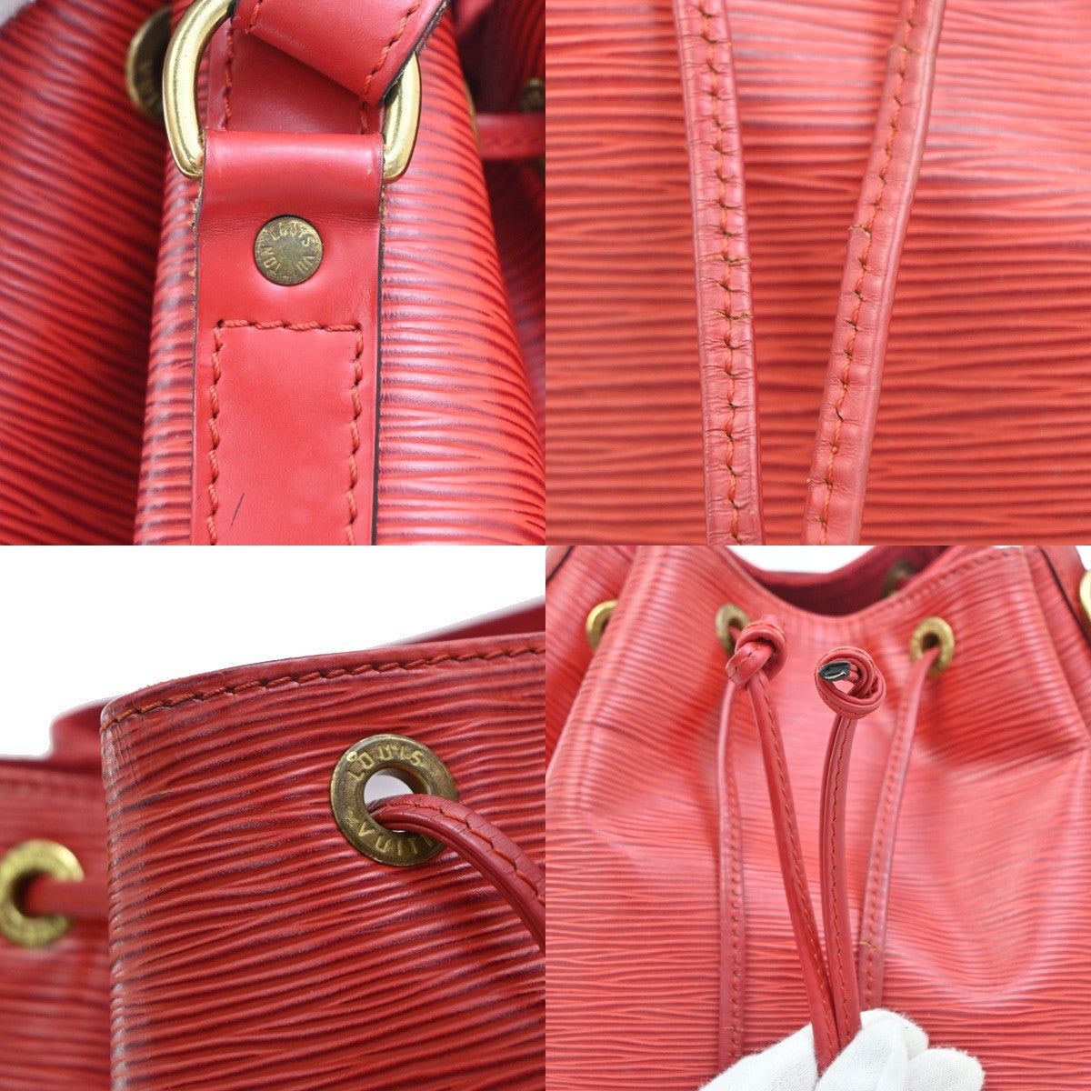 Louis Vuitton Noe Handbag Epi Leather, RED, LEATHER, Shoulder bag