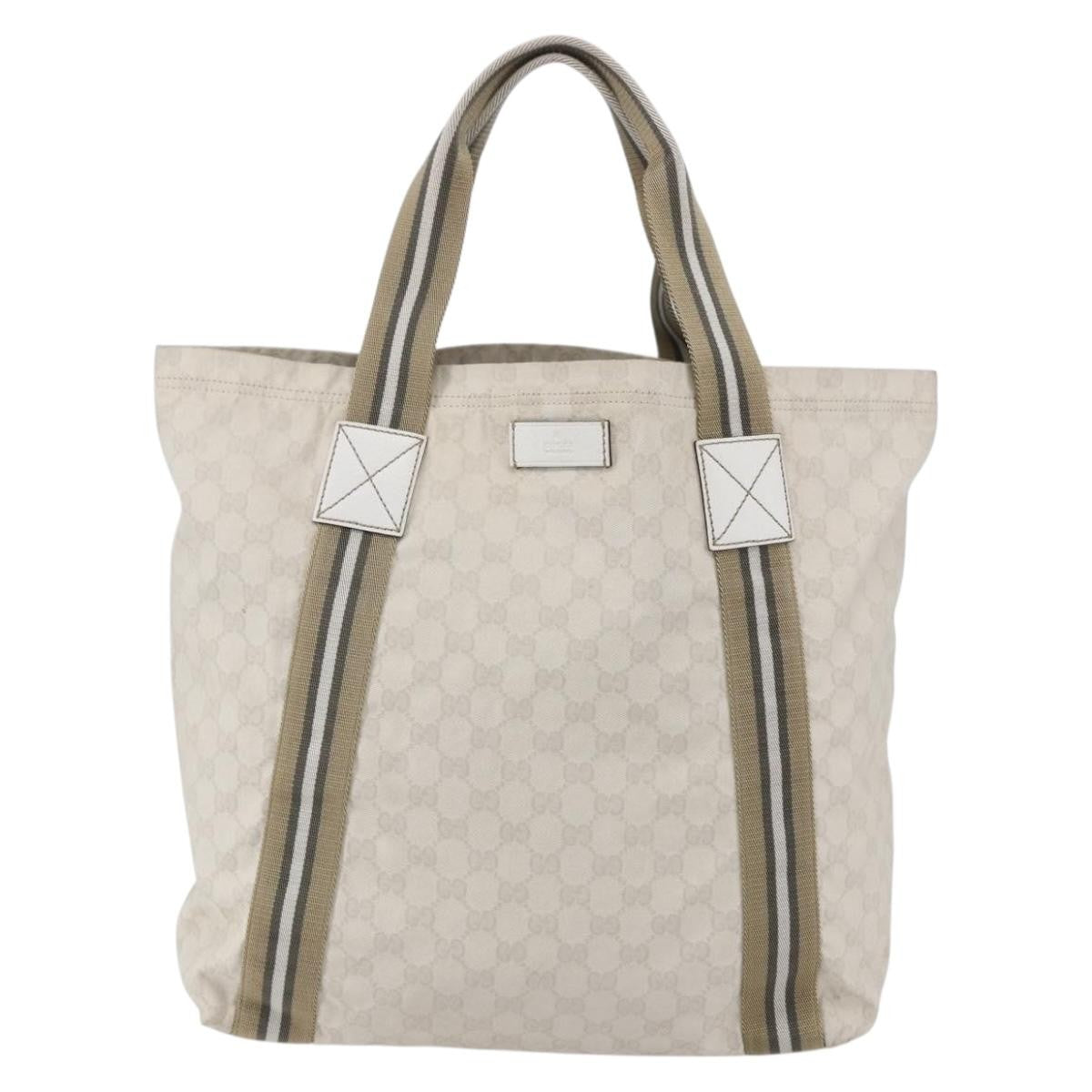 Gucci Original Web Tote GG Canvas, BEIGE, CANVAS, Tote bag
