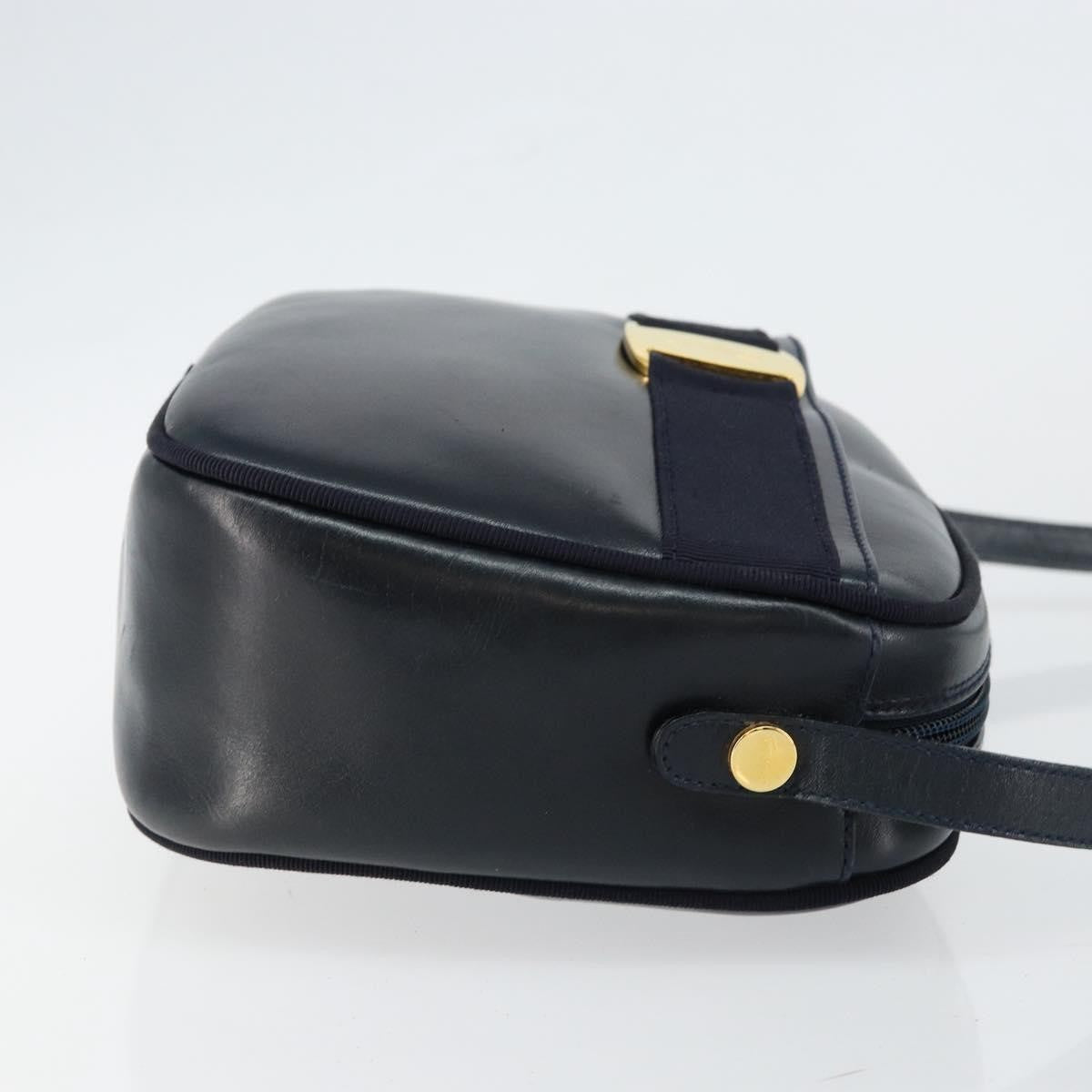 Salvatore Ferragamo Vala Shoulder Bag Leather, NAVY, LEATHER, Shoulder bag