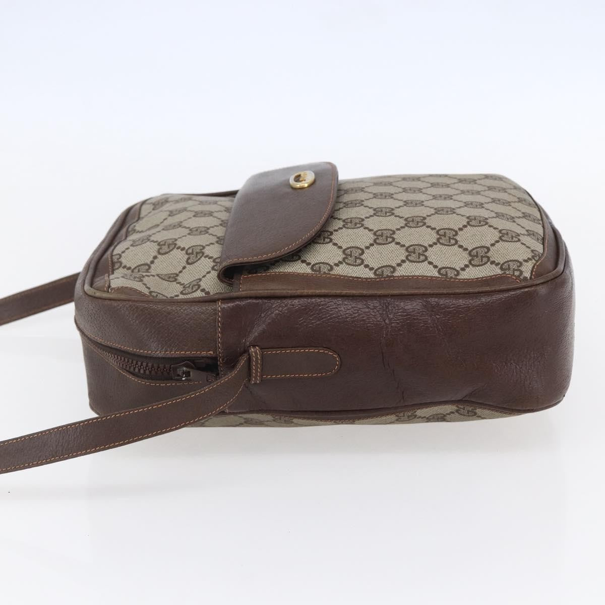 Gucci Front Pocket Messenger Bag GG Canvas with Leather, BEIGE, CANVAS, Shoulder bag