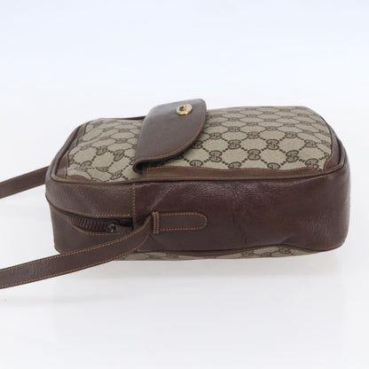 Gucci Front Pocket Messenger Bag GG Canvas with Leather, BEIGE, CANVAS, Shoulder bag