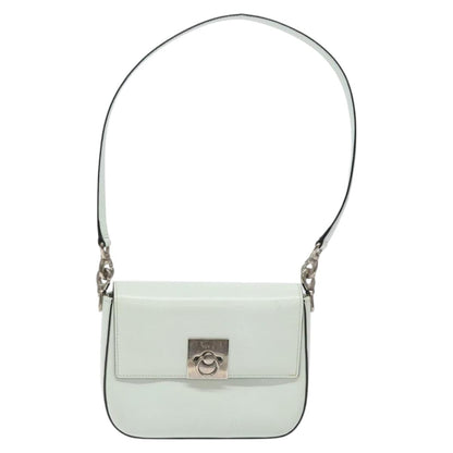 Celine Flap Shoulder Bag Leather, SILVER, LEATHER, Shoulder bag