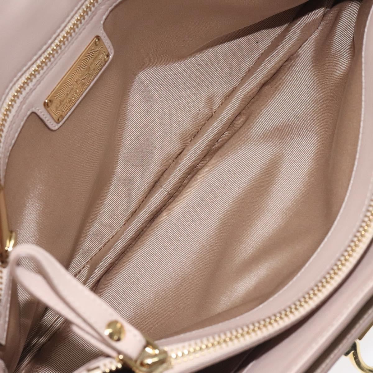 Salvatore Ferragamo Gancini Shoulder Bag Leather, BEIGE, LEATHER, Shoulder bag