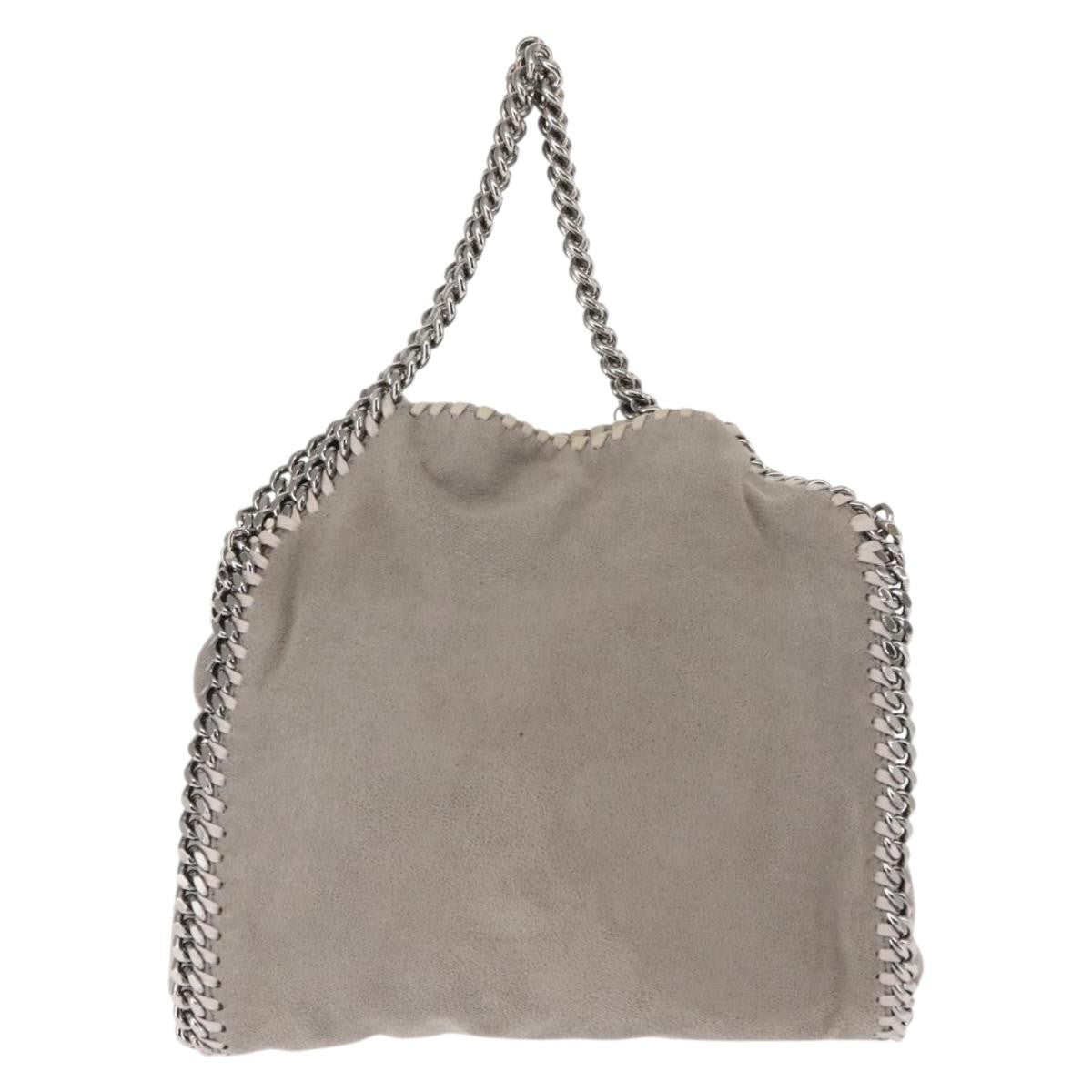 Stella McCartney Falabella Fold Over Crossbody Bag Shaggy Deer, GRAY, POLYESTER, Crossbody bag