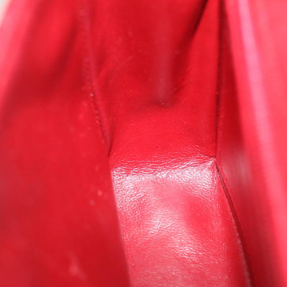 Chanel Vintage Square Chain Handle Flap Bag Quilted Lambskin, RED, LEATHER, Handbag