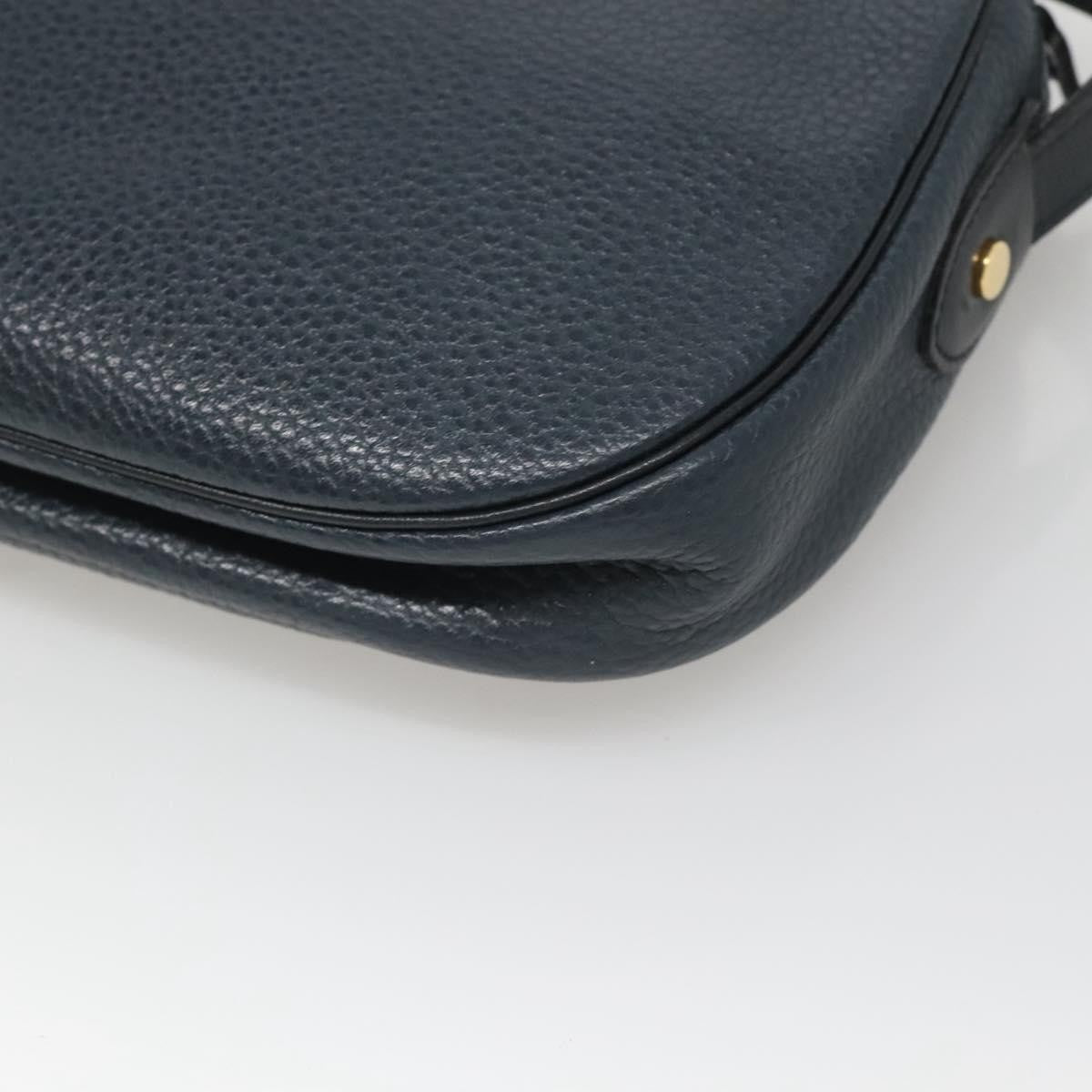 Christian Dior Vintage Flap Crossbody Bag Leather, NAVY, LEATHER, Shoulder bag