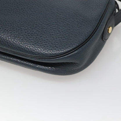 Christian Dior Vintage Flap Crossbody Bag Leather, NAVY, LEATHER, Shoulder bag