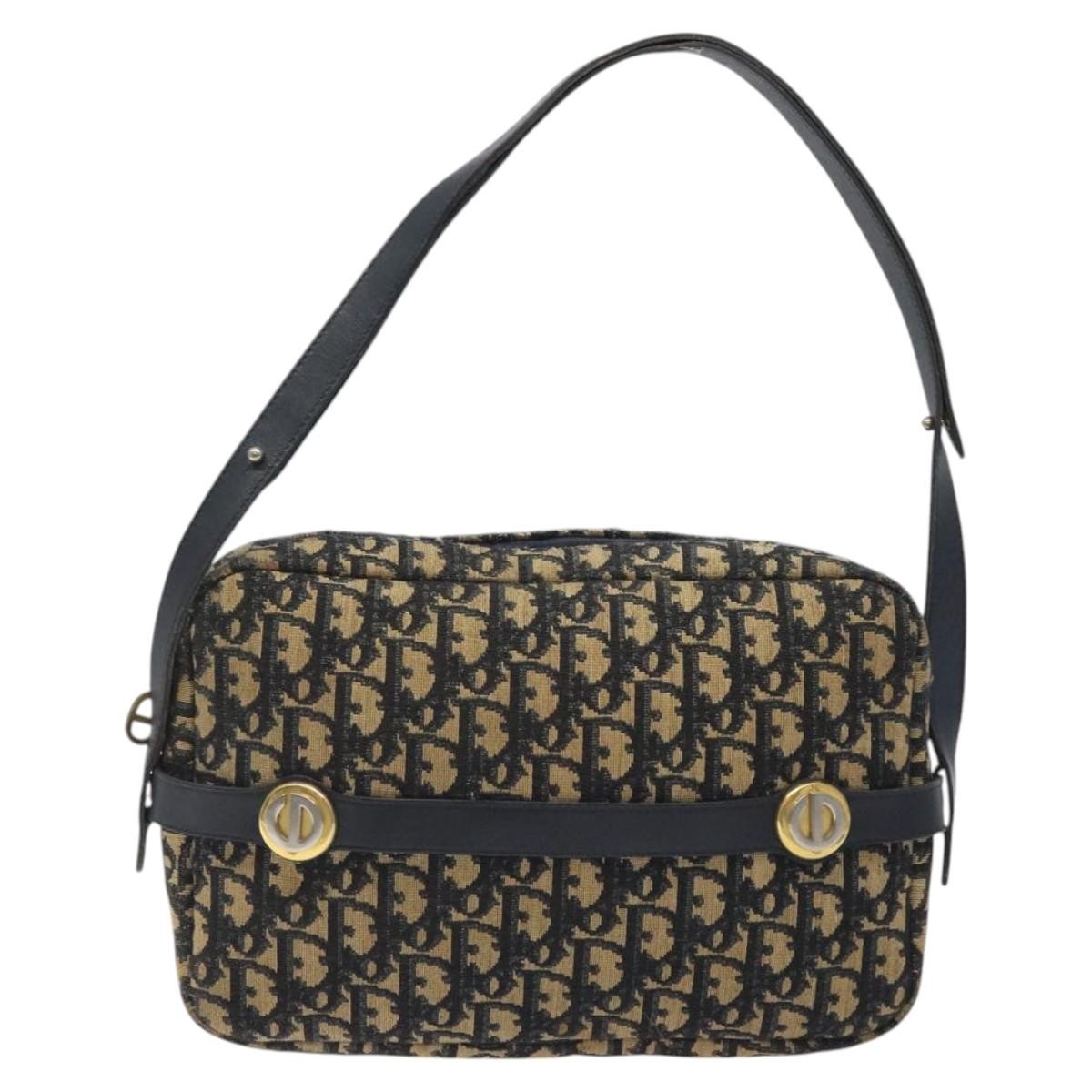 Christian Dior Vintage CD trotter Shoulder bag Canvas, NAVY, CANVAS, Shoulder bag