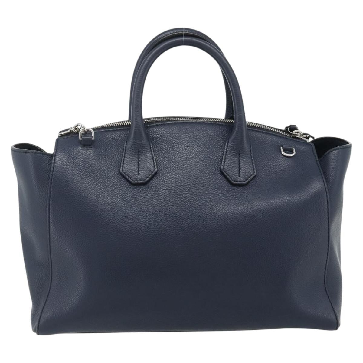 Bally Vintage Handbag Leather, Navy, Leather, Handbag