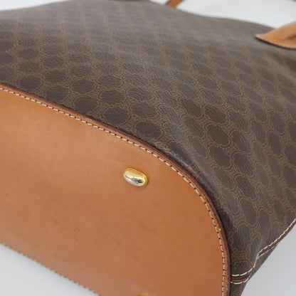 Celine Vintage Macadam Handbag Canvas, Brown, Canvas, Handbag
