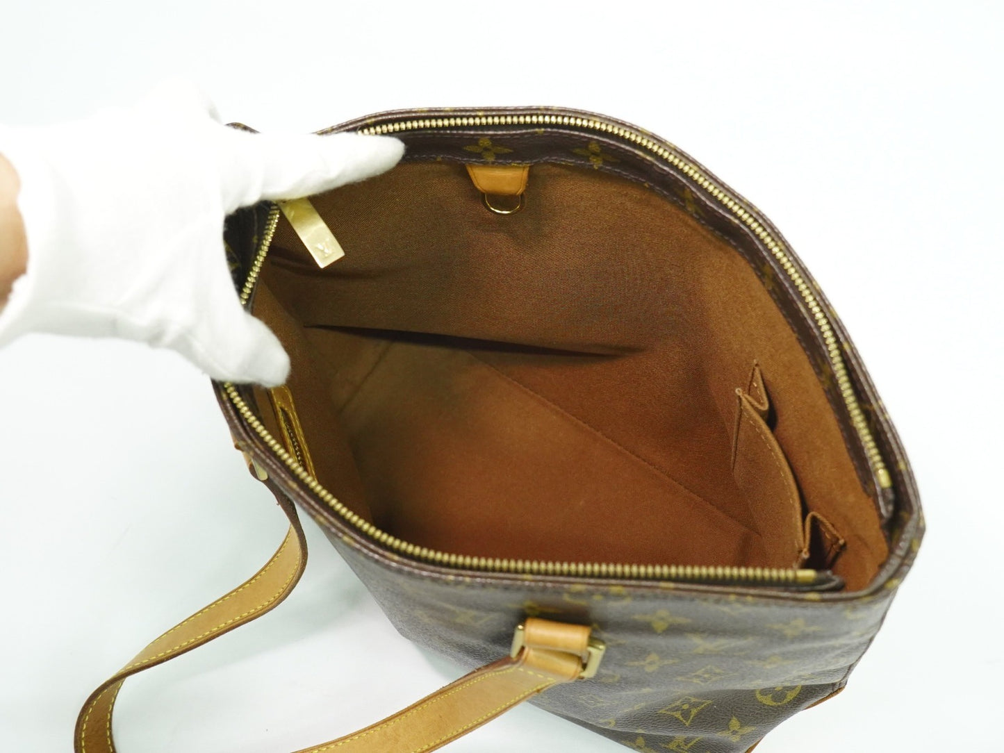 Louis Vuitton Cabas Mezzo Monogram Canvas, BROWN, CANVAS, Tote bag