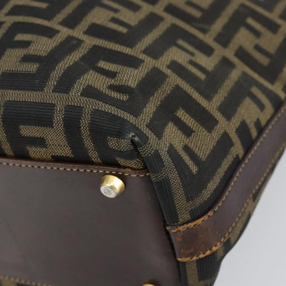 Fendi Vintage Zip Tote Zucca Canvas, BROWN, CANVAS, Tote bag