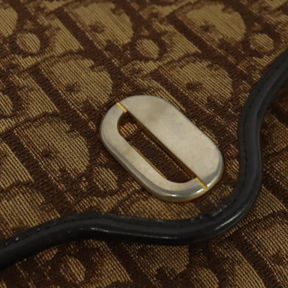 Christian Dior Vintage Trotter Flap Shoulder Bag Canvas, BROWN, CANVAS, Shoulder bag