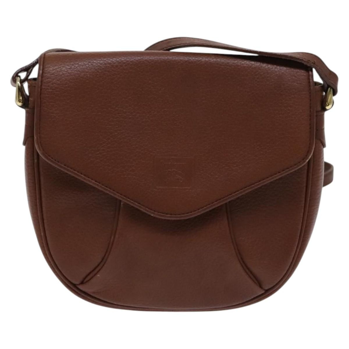 Burberry Flap Shoulder Bag Leather, BROWN, LEATHER, Shoulder bag