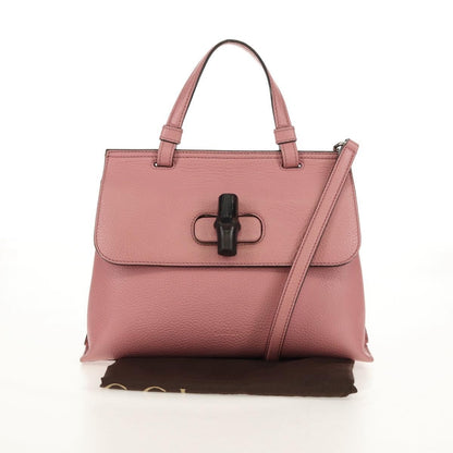 Gucci Bamboo Daily Top Handle Bag Leather, Pink, Leather, Handbag