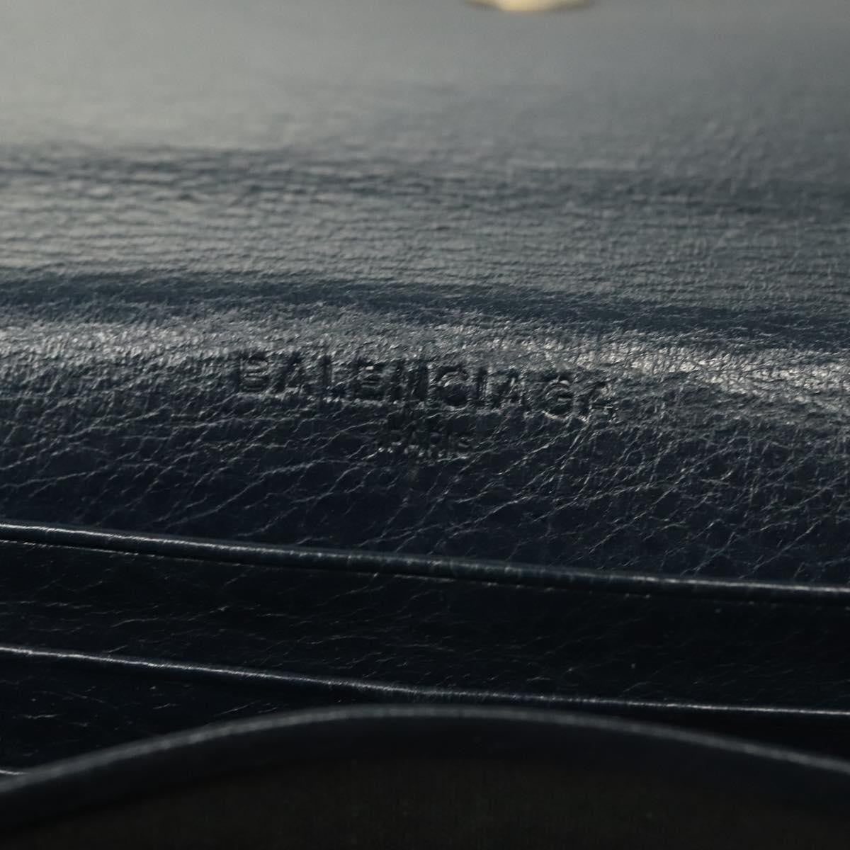 Balenciaga Giant Money Flap Wallet Leather, NAVY, LEATHER, Wallets