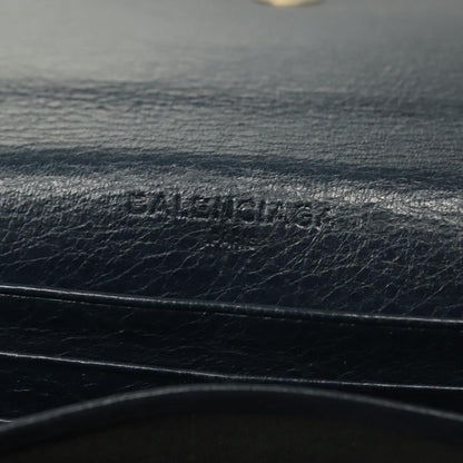 Balenciaga Giant Money Flap Wallet Leather, NAVY, LEATHER, Wallets