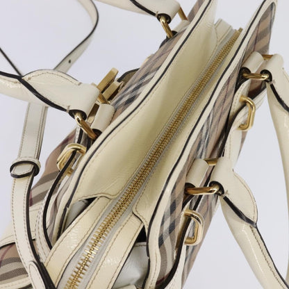 Burberry Minford Satchel Haymarket Coated Canvas, BEIGE, CANVAS, Tote bag