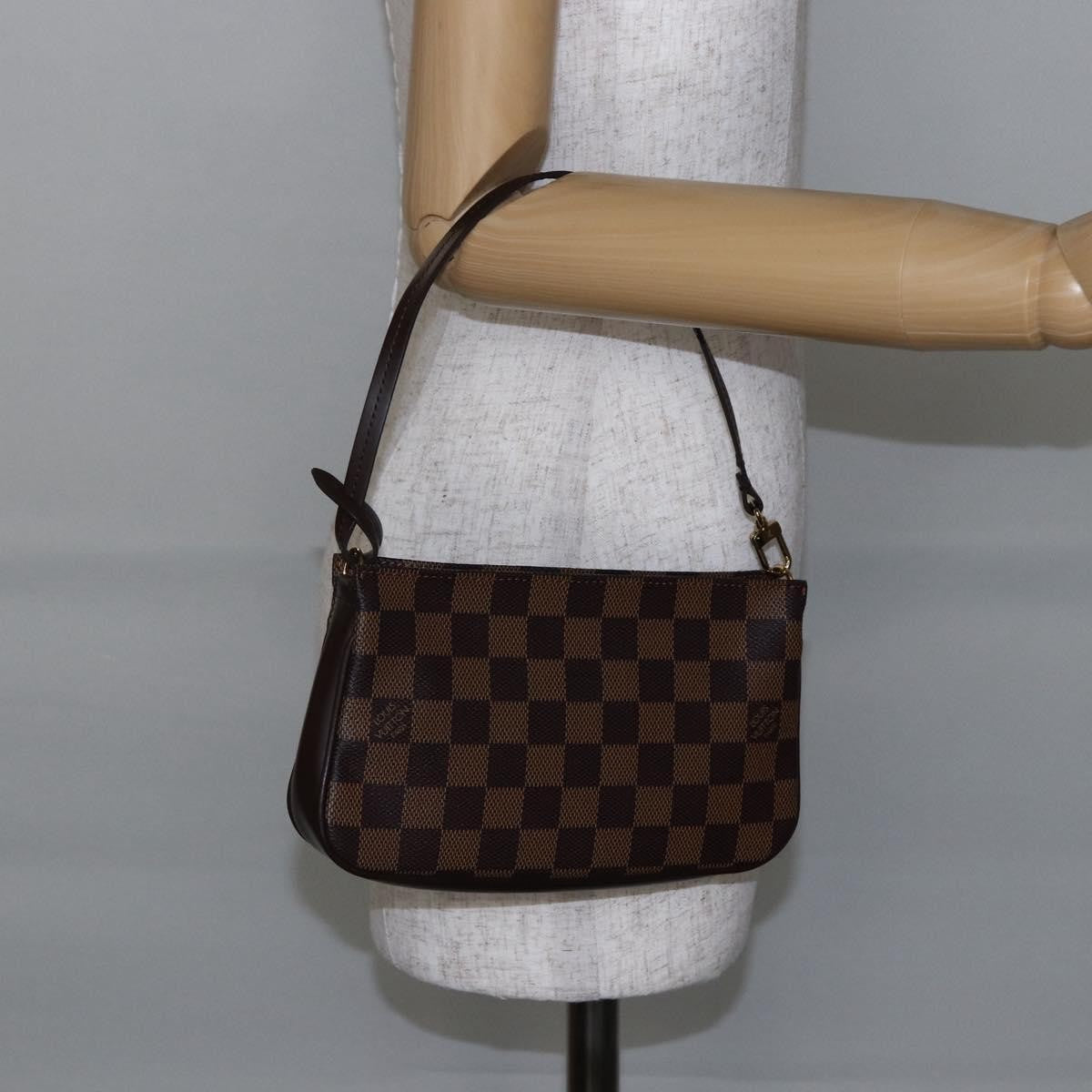 Louis Vuitton Navona Pochette Accessoires Damier, BROWN, CANVAS, Clutche & pouche