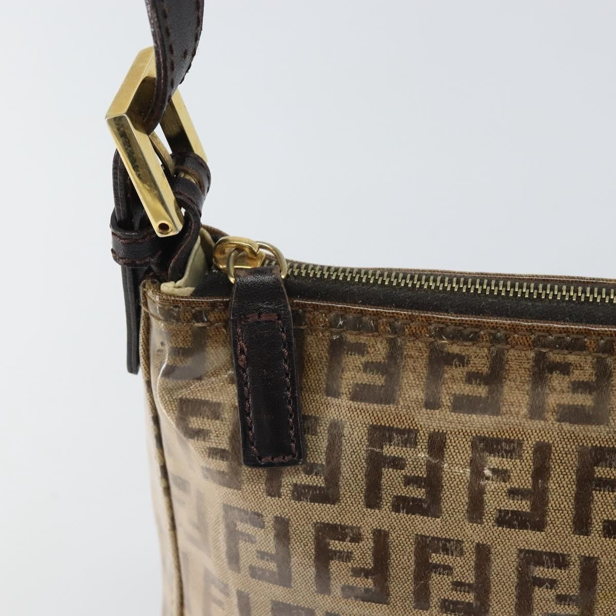 Fendi Vintage Shoulder Bag Zucca Canvas, BEIGE, PVC, Shoulder bag