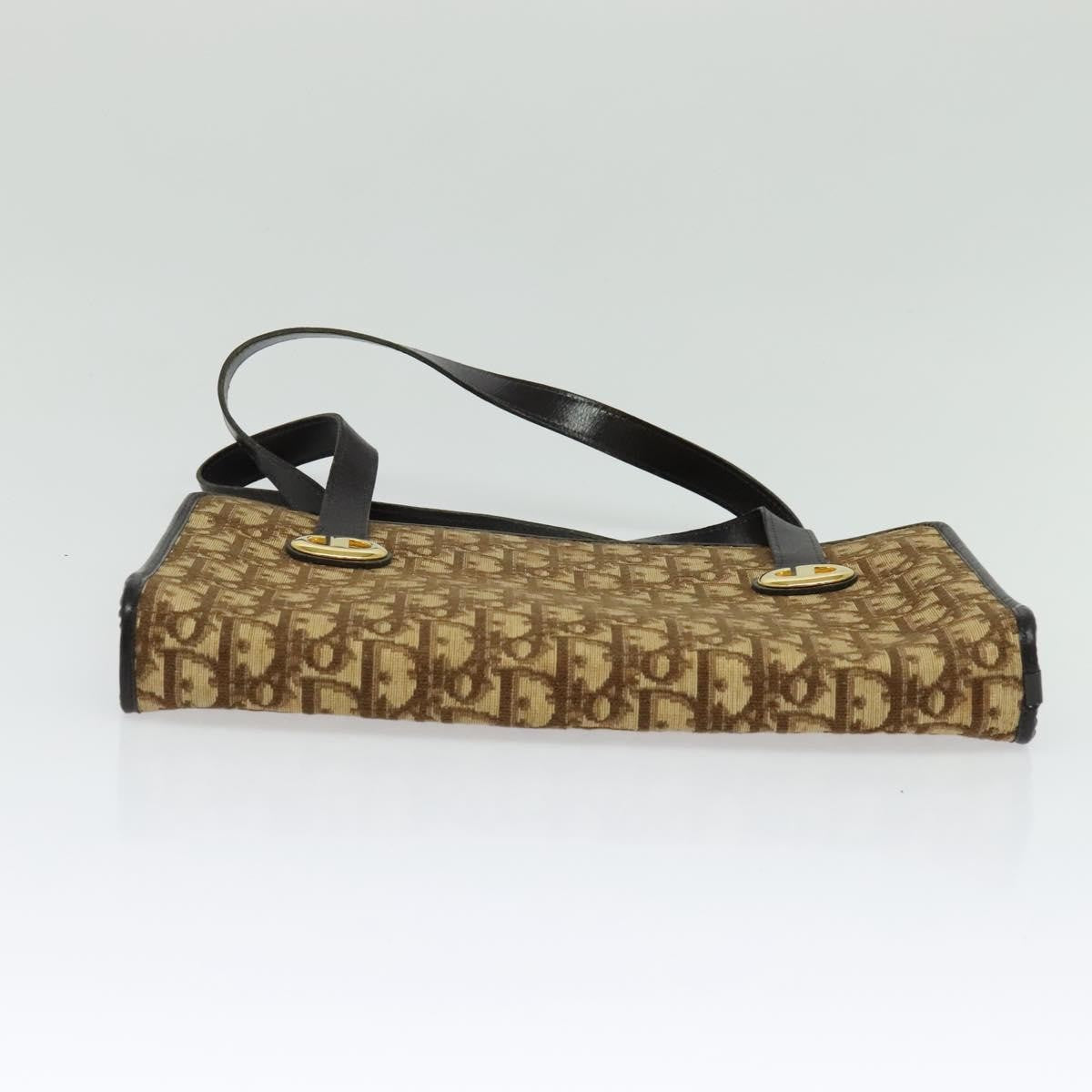 Christian Dior Vintage Trotter Handbag Canvas, BROWN, CANVAS, Handbag